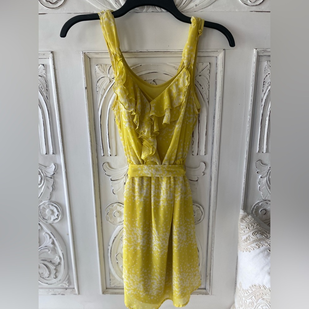 LC Lauren Conrad Yellow Ruffled Sleeveless Dress